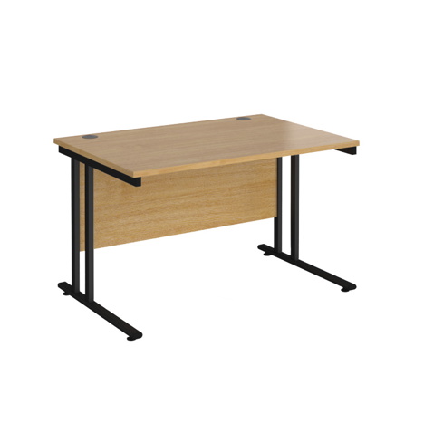 VDU Cantilever Workstation - No Drawers - 1200mm - Black - Oak