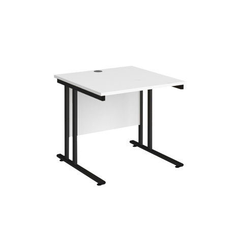 VDU Cantilever Workstation - No Drawers - 800mm - Black - White