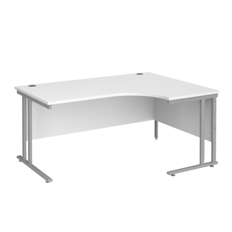 Radial Cantilever Workstation - 1600 - Silver - Right - White