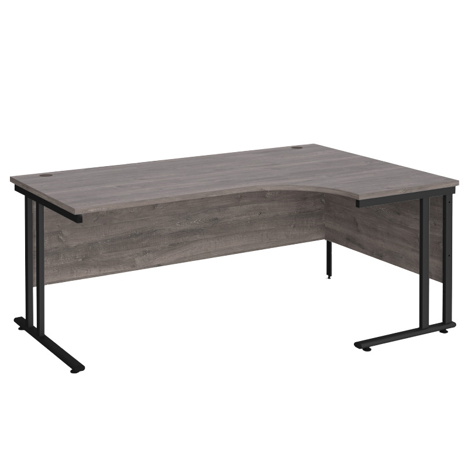 Radial Cantilever Workstation - 1800 - Black - Right - Grey Oak
