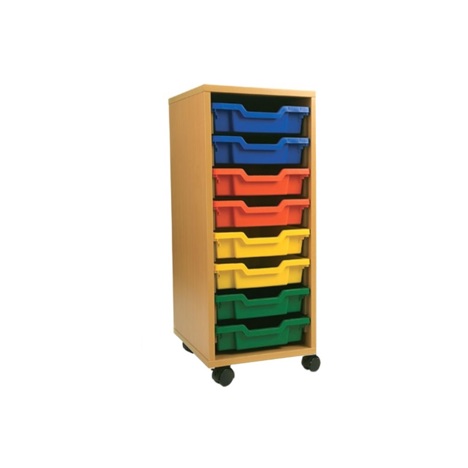 Mobile Classroom Storage Unit - 810mm High - 8 Tray