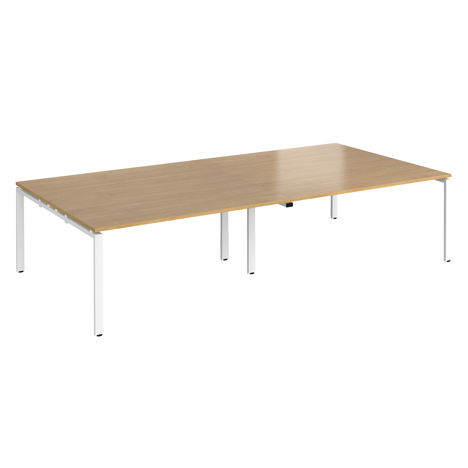 Adapt Rectangular Boardroom Table 3200 x 1600 - White - Oak