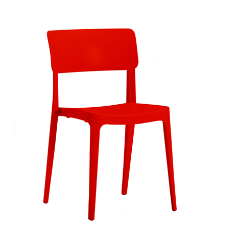 Vivo Plastic Chair - No Arms - Terracotta Red