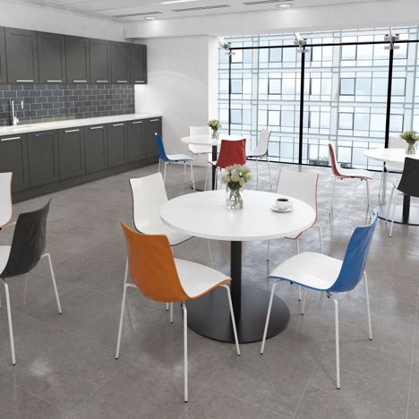 Monza Square Poseur Table with Flat Round Base