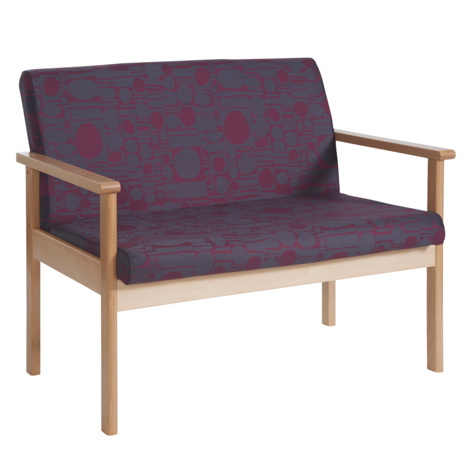 Meavy Modular Beech Wooden Frame Chair - Two Seat with Arms
