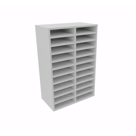 Pigeon Hole Unit - 2 Bay Wide - 22 Compartment - Grey