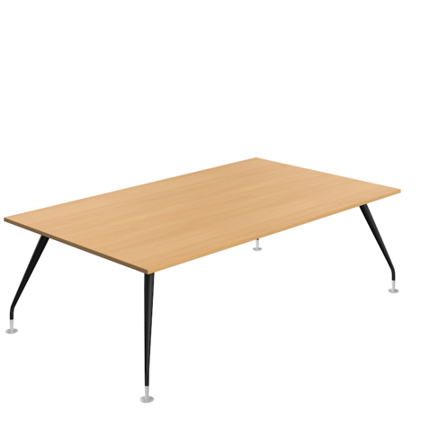 Massa Boardroom Table - 2400 - Black Legs - Ellmau Beech