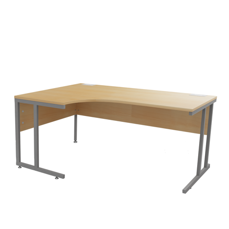 Platinum Range - Radial Workstation - Cantilever - 1600mm - Left Hand - Oak