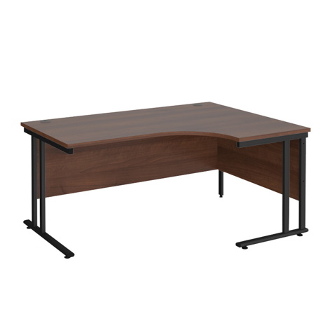 Radial Cantilever Workstation - 1600 - Black - Right - Walnut