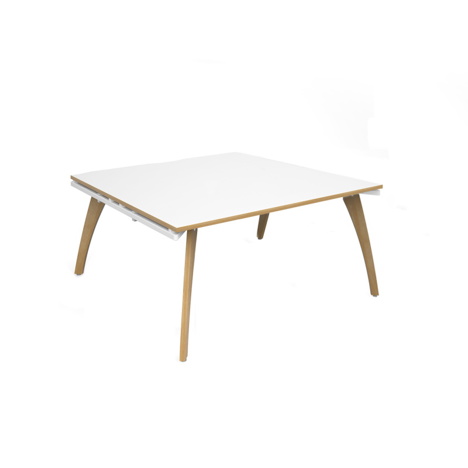 Fuze Rectangular Boardroom Tables - 1600mm - White Top - Oak Edging