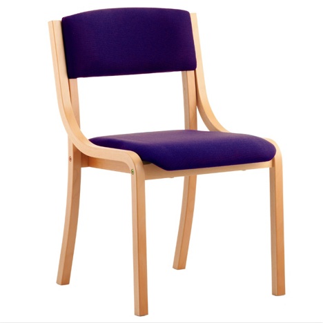 Madrid Beech Frame Meeting Chair - Without Arms - Tansy Purple