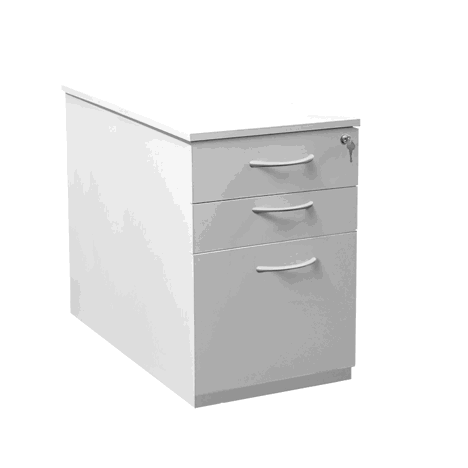 Desk High 3 Drawer Pedestal - 800 - White