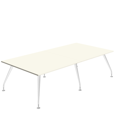 Massa Boardroom Table - 2800 - White Legs - White