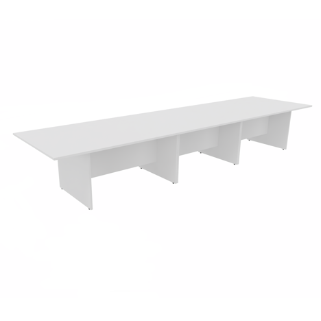 Rectangular Conference Tables with Straight Modesty Panel and Panel End Leg - 4500mm - White