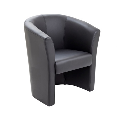 Tub Seating - Armchair - Black - Leather Look
