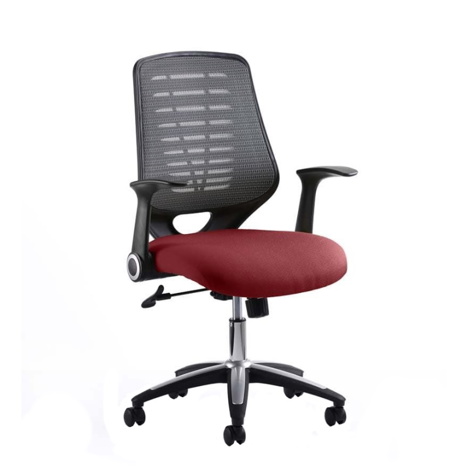Relay Task Operator Chair Airmesh Silver Back - Ginseng Chili Seat With Arms