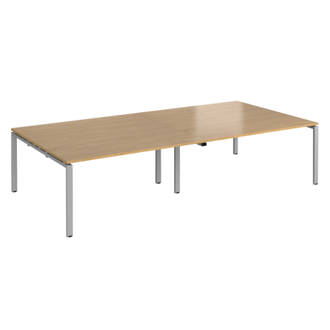 Adapt Rectangular Boardroom Table 3200 x 1600 - Silver - Oak