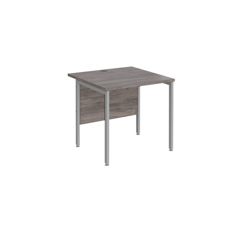Straight Desk - H-Frame - 800 - Silver - Grey Oak