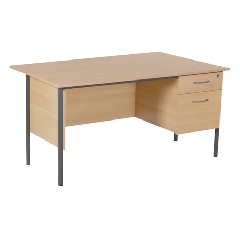 Teacher Desk - 1500 - 2 Drawer - Oak