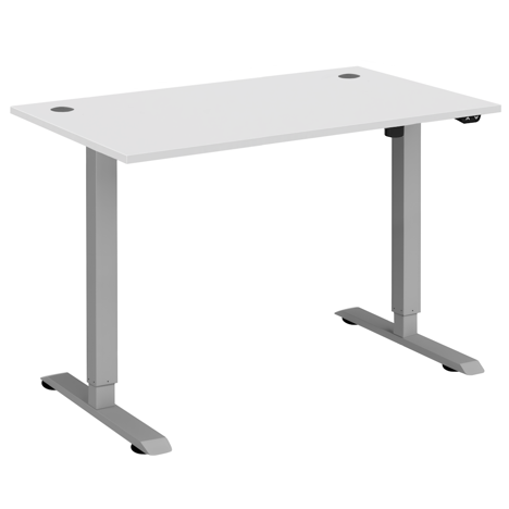 Electric Ergonomic Sit-Stand Workstation - 1400 - Silver Frame - White