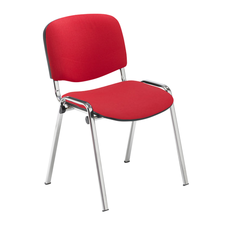 Chrome Frame Side Chair - Red