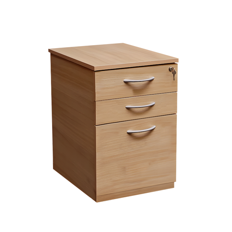 Desk High 3 Drawer Pedestal - 600 - Beech