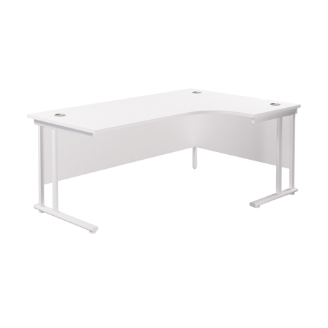 Twin Upright Radial Desk - Right Hand - 1800 - White Frame - White