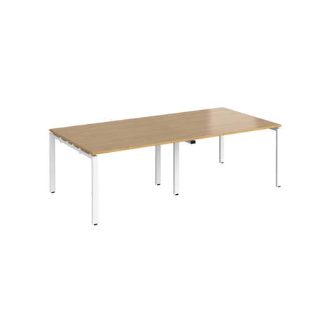 Adapt Rectangular Boardroom Table 2400 x 1200 - White - Oak
