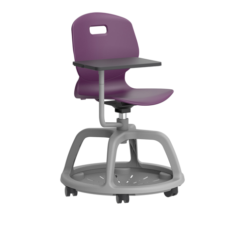 Arc Community Swivel Chair with Arm Tablet - Grape