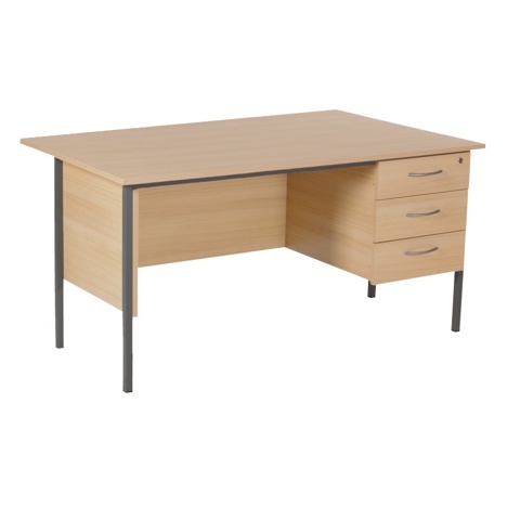 Teacher Desk - 1500 - 3 Drawer - Oak