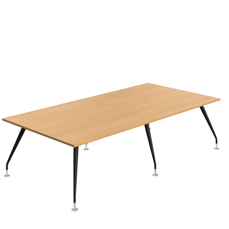 Massa Boardroom Table - 2800 - Black Legs - Ellmau Beech