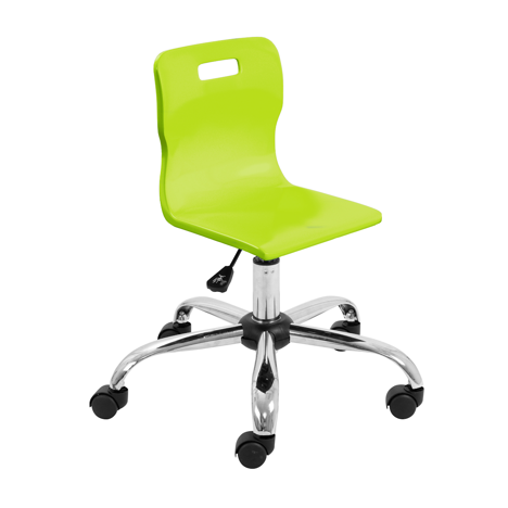 Titan Swivel Junior Chair - Chrome Base - Lime