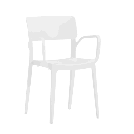 Vivo Plastic Chair - With Arms - White