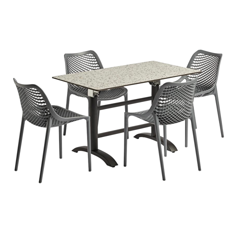 AIR Dining Set 2 - Dark Grey Chairs