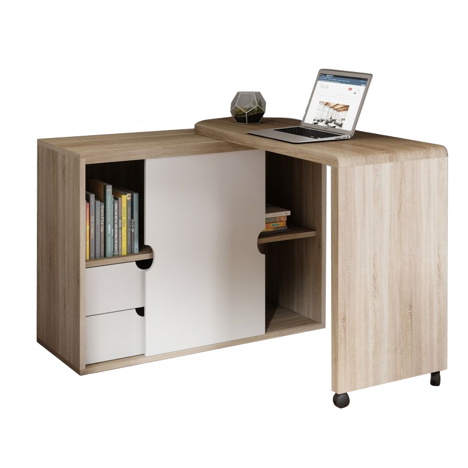 Pivot Cupboard Desk - Sonoma Oak