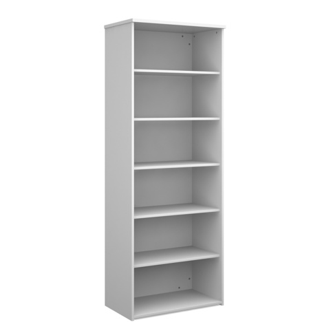 Bookcases (Solid Back Panels) with Five Shelves - 2140mm High - White