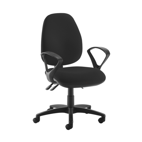 Jota XL Fabric Back Operator Chair - Fixed Arms - Black