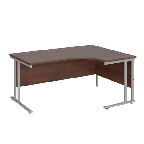 Radial Cantilever Workstation - 1600 - Silver - Right - Walnut