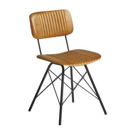 Duke Side Chair - Light Tan Leather
