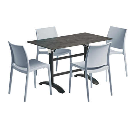 Maya Side Chairs Dining Set - Silver Grey