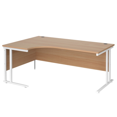 Radial Cantilever Workstation - 1800 - White - Left - Beech