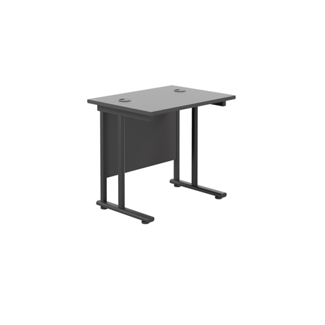Rectangular Workstation 600mm Deep - W800 - Black Frame - Black