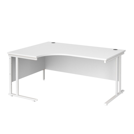 Radial Cantilever Workstation - 1600 - White - Left - White