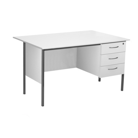 Teacher Desk - 1400 - 3 Drawer - White