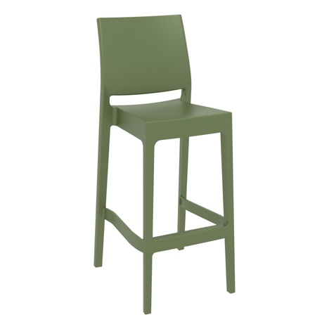 Maya Stacking Bar Stool - 75 - Olive Green