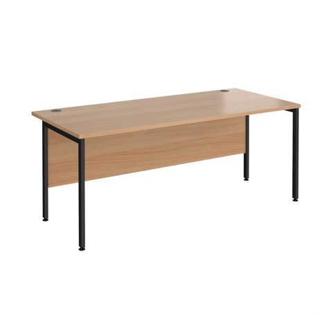 Straight Desk - H-Frame - 1800 - Black - Beech