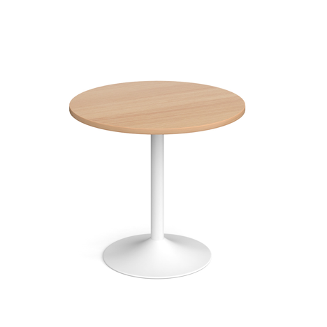 Genoa Circular Dining Table - White - Beech