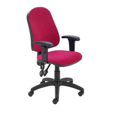 Calypso II High Back Operators Chair - Adjustable Arms - Claret