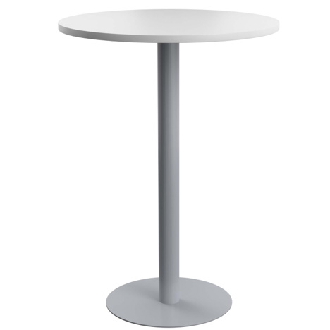 Contract 800mm High Table - Silver Base - White Top