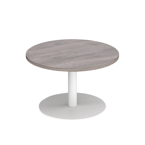 Monza Circular Coffee Table - White - Grey Oak